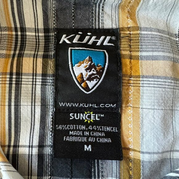 Mens Kuhl SunceL Plaid Short Sleeve Button-Up Shirt M Cotton/Tencel Blend - Picture 4 of 5
